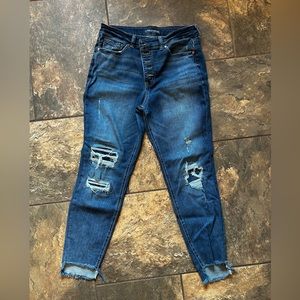 Boyfriend cut ripped jeans